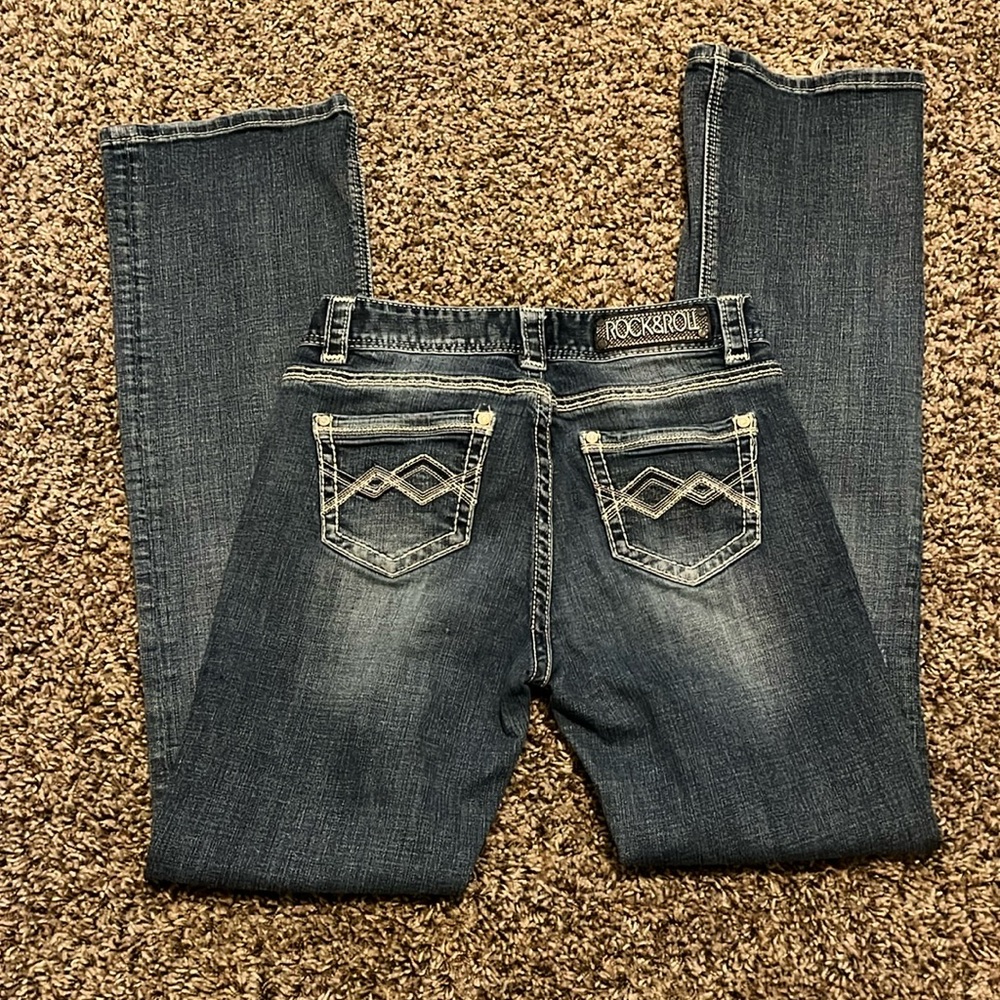 Rock & Roll Cowgirl Dark Blue Boot Cut Jeans